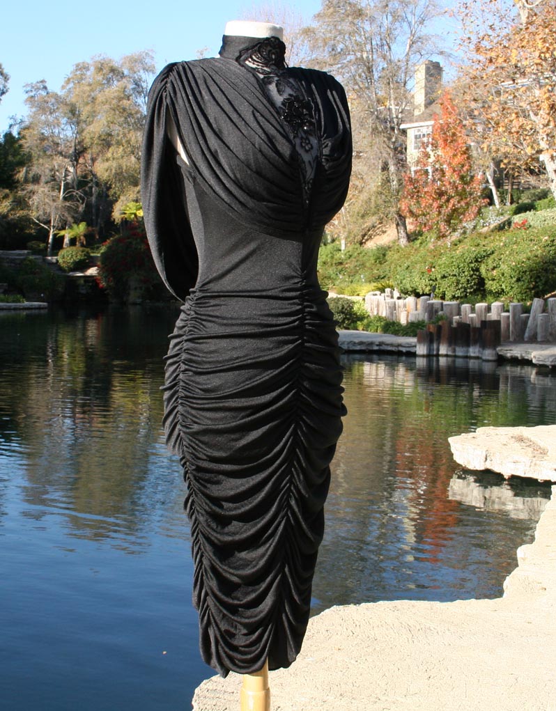 Black Lace Top Form Figured Strapless With Bottom Ruffles Dress
