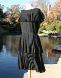 Black Pleated Top And Bottom Dress