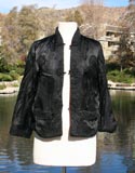 Black Red Reversible Traditional Chinese Crop Jacket
