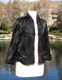 Black Red Reversible Traditional Chinese Crop Jacket