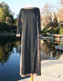 Black Robe Dress With Kametic Like Patterned Borders