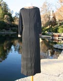 Black Robe Dress With Kametic Like Patterned Borders
