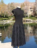Black Rouched Top Pleated Bottom Dress