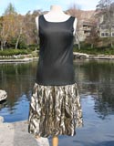 Black Sheer Top Gold Sparkle Bottom Dress
