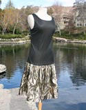 Black Sheer Top Gold Sparkle Bottom Dress