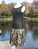 Black Sheer Top Gold Sparkle Bottom Dress
