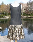 Black Sheer Top Gold Sparkle Bottom Dress