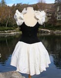 Black Sleeveless Ruffle Rouched Top With Bow Bottom Mini Dress