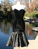 Black Strapless Velvet Like Top And Mermaid Bottom Dress