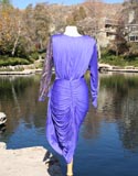 Blue Form Fitting Sparkle Pink Purple Sleeve Dress
