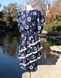 Blue Layered Ruffles With O Pattern Dress