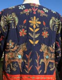 Blue Red Flower Horse Pattern Design Crop Jacket
