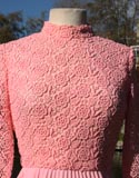 Pink Flower Pattern Rouched Top Pleated Bottom
