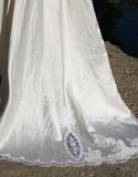 White Lace Top Wedding With Train